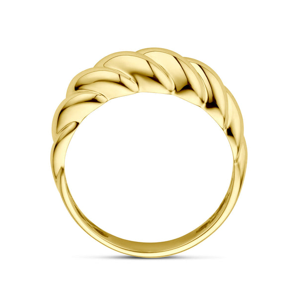 echt gouden croissant ring | 14 karaat geel goud