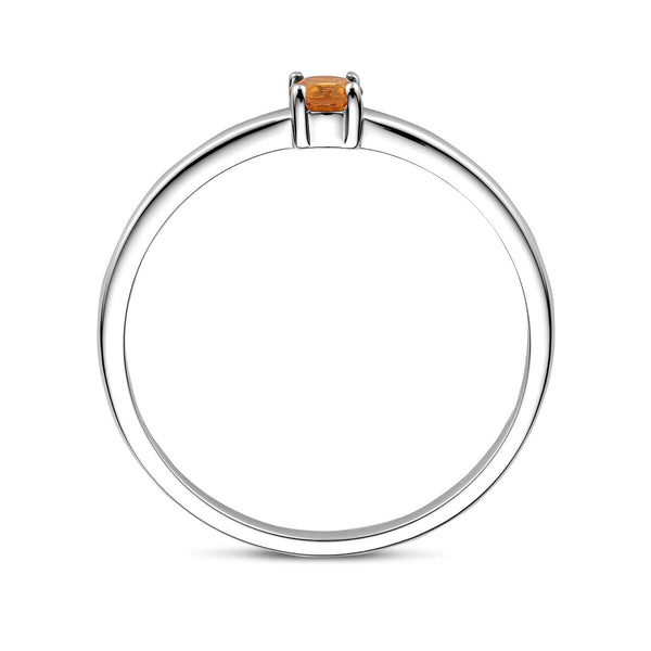 echt zilveren ring met citrien | november geboortesteen