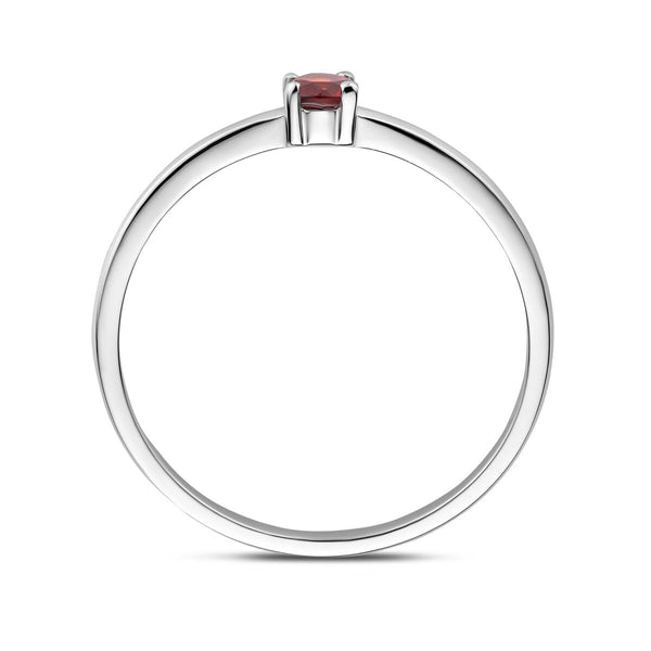 echt zilveren ring met granaat | januari geboortesteen