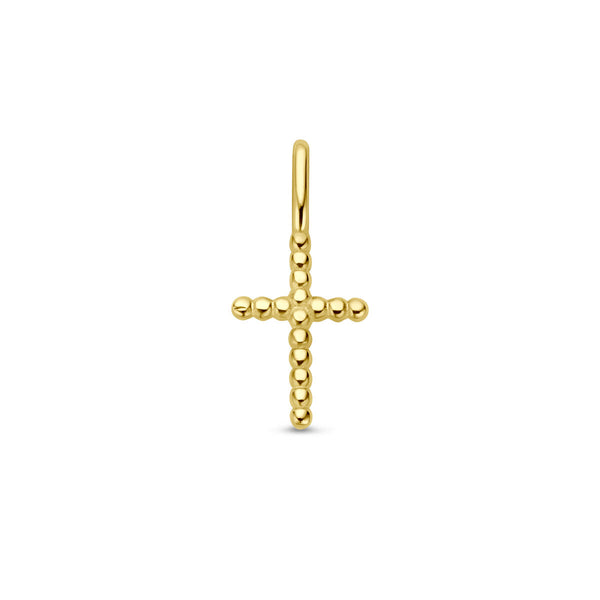 mini bolletjes kruisje van 14 krt geel goud