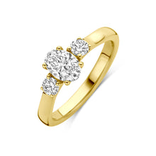 Afbeelding in Gallery-weergave laden, echt gouden ring 3 lab grown diamanten | 14 karaat geel goud
