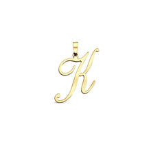 Afbeelding in Gallery-weergave laden, echt gouden sierlijke letter hanger van 14 krt geel goud 25.5 mm
