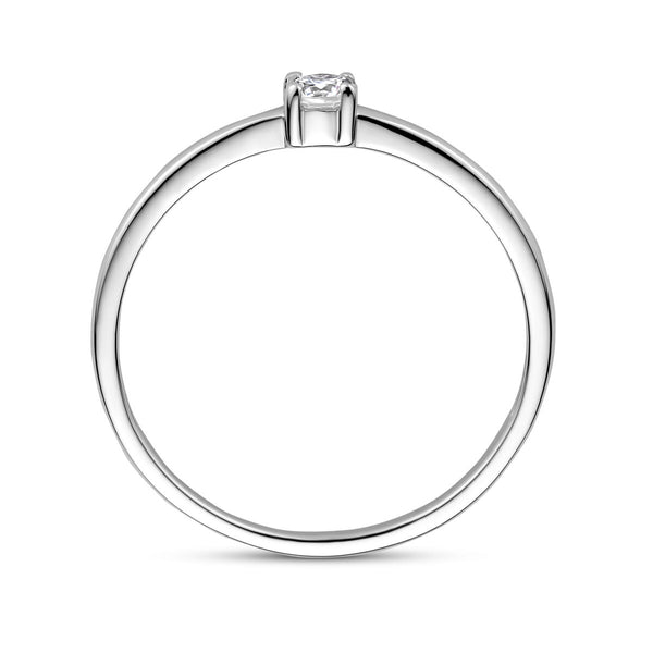 echt zilveren ring met zirkonia | diamant geboortesteen