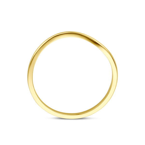 echt gouden gladde wave ring | 14 karaat geel goud