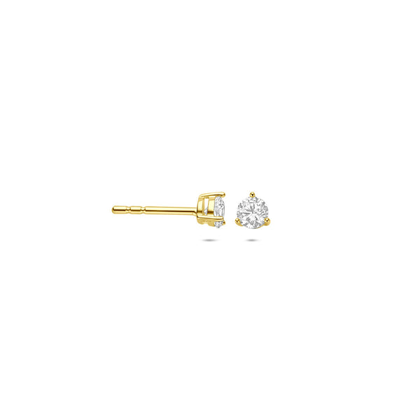 simpele gouden oorknopjes met zirkonia stenen a 3.5 mm | 14 krt