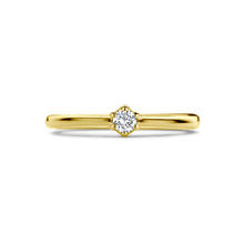 Afbeelding in Gallery-weergave laden, echt gouden ring met diamant van 0.10 crt | 14 karaat geel goud
