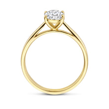 Afbeelding in Gallery-weergave laden, echt gouden ring met ovaal geslepen lab grown diamant van 1 crt | 14 karaat geel goud
