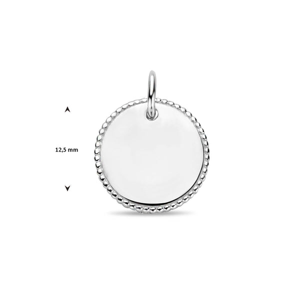 versierde graveer munt 12.5 mm | rond echt zilver