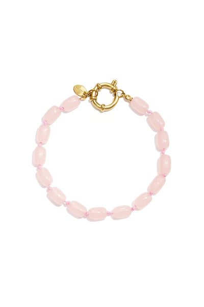 statement snoep roze kralen armband met groot slot