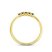 Afbeelding in Gallery-weergave laden, echt gouden ring met zwarte diamant | 14 krt geel goud
