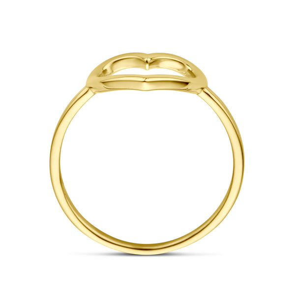 open hart ring 14 krt geel goud