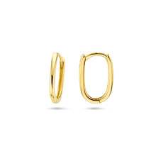 Afbeelding in Gallery-weergave laden, rechthoekige paperclip oorringen van 9 krt geel goud
