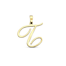 Afbeelding in Gallery-weergave laden, echt gouden sierlijke letter hanger van 14 krt geel goud
