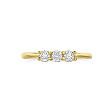 Afbeelding in Gallery-weergave laden, echt gouden ring met 3 lab grown diamanten in chaton zetting | 14 krt geel goud
