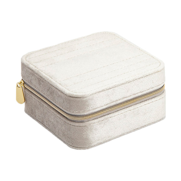 kleine witte velvet sieradenbox