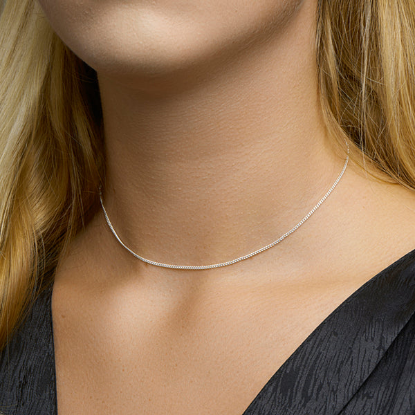 1.4 mm gourmette lengte collier | echt zilver