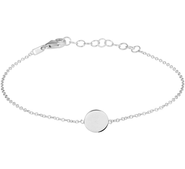 Plat rond muntje armbandje | echt zilver