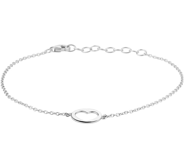 Hartje uit muntje | echt zilver armbandje