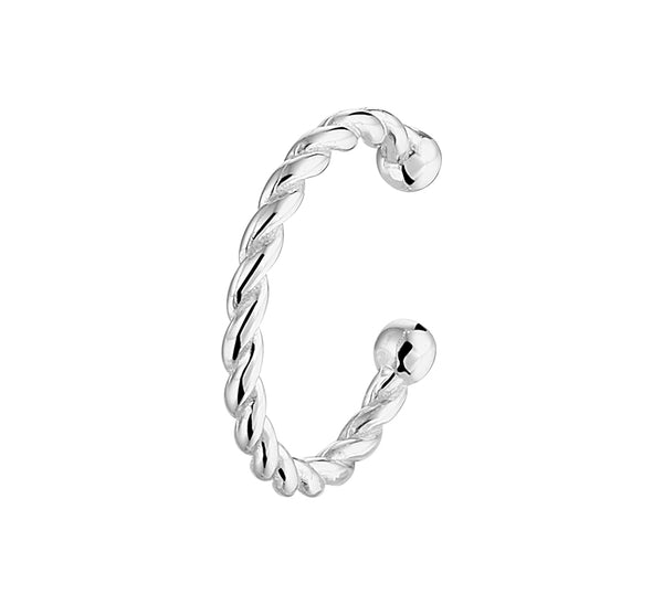 gevlochten earcuff vervaardigd van echt zilver