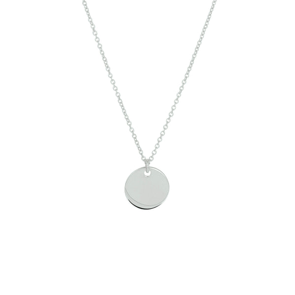 Echt zilver muntje aan subtiel collier | graveer sieraad | 50-55 cm