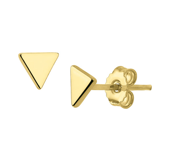 driehoekige oorknopjes | verguld goud
