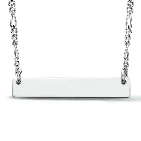 Bar aan subtiele chain | graveer sieraad | echt zilver