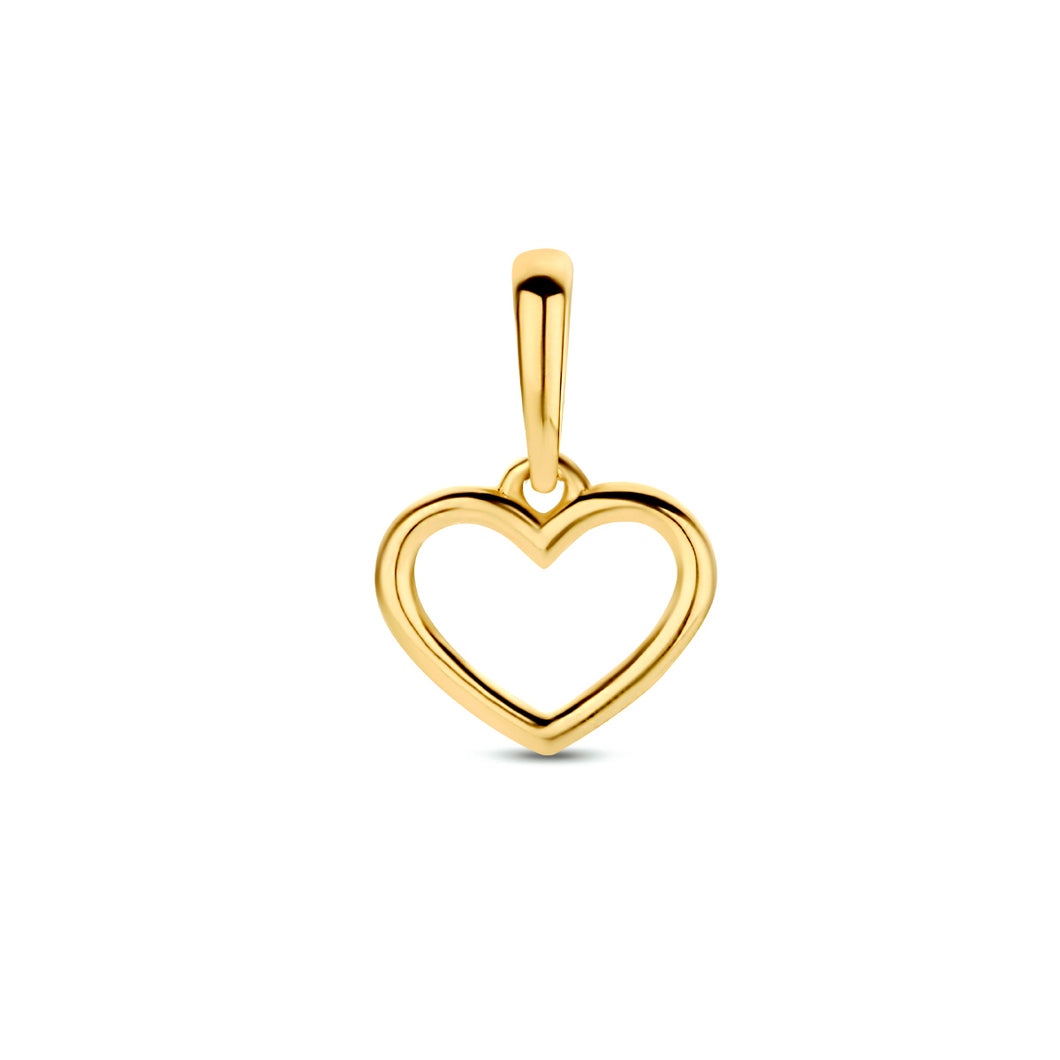 open hart hanger van 14 karaat geel goud