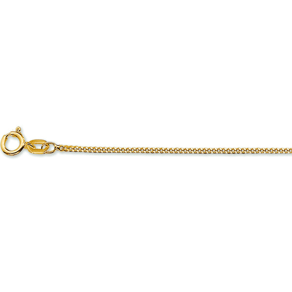 1.2 mm gourmette lengte collier 14 karaat geel goud