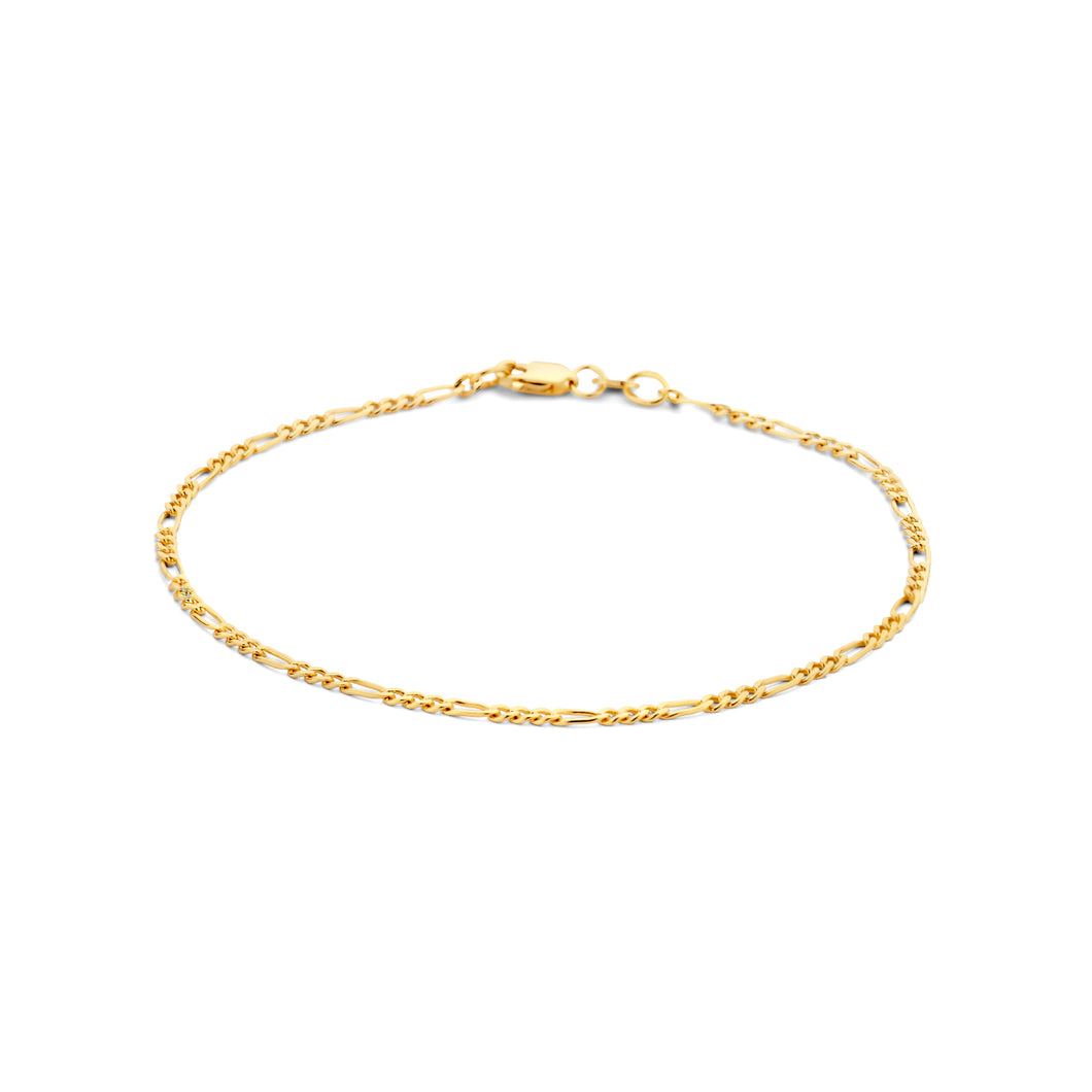 echt gouden fijne figaro schakel armband | 14 krt