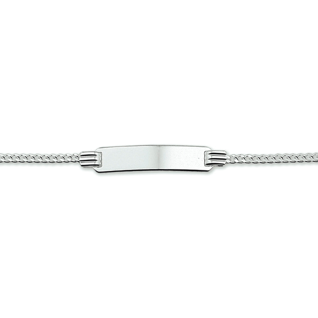 echt zilver glad stoer naam plaat armbandje 13 + 2 cm