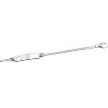 Afbeelding in Gallery-weergave laden, echt zilver naam plaat armbandje met hartje 13 + 2 cm

