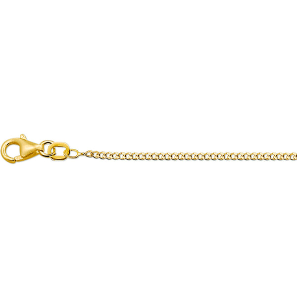 1.4 mm gourmette lengte collier 14 karaat geel goud