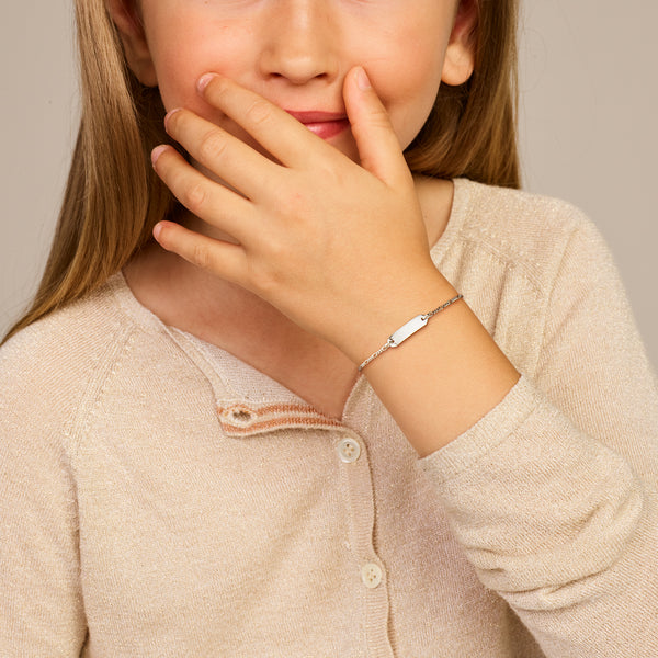 echt zilver naam plaat armbandje 11 + 2 cm
