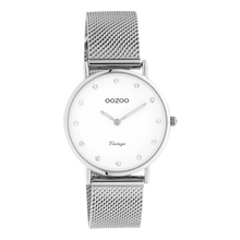 Afbeelding in Gallery-weergave laden, Oozoo met steentjes op de wijzerplaat in staal new vintage | 32 mm
