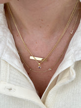 Afbeelding in Gallery-weergave laden, geel gouden rechthoekig plaat collier | 14 krt goud
