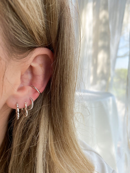Gladde earcuff | echt zilver