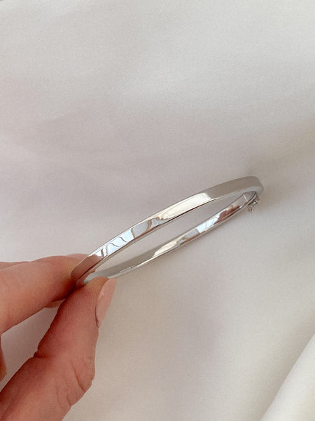 Vlakke bangle 4 mm | echt zilver