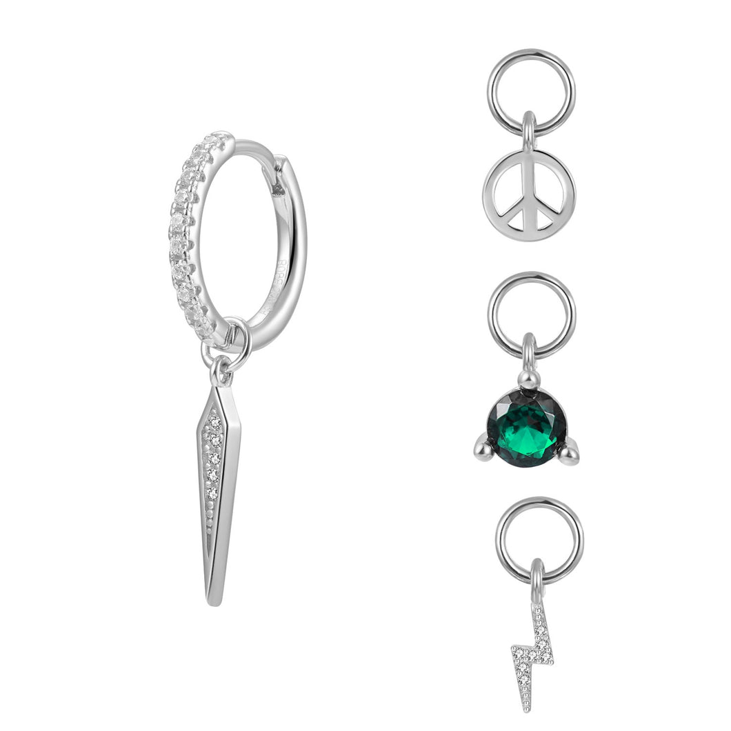 oorringen met 4 losse hangertjes van echt zilver