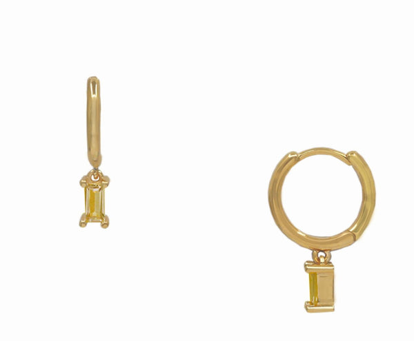 goudkleurige oorringen met citrien steentjes | echt zilver