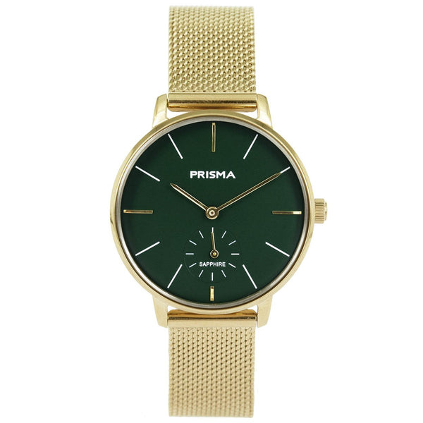 Prisma dames horloge met donkergroene wijzerplaat
