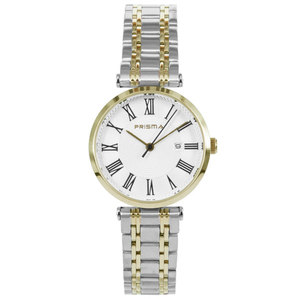 Prisma bicolour dames horloge met romeinse cijfers