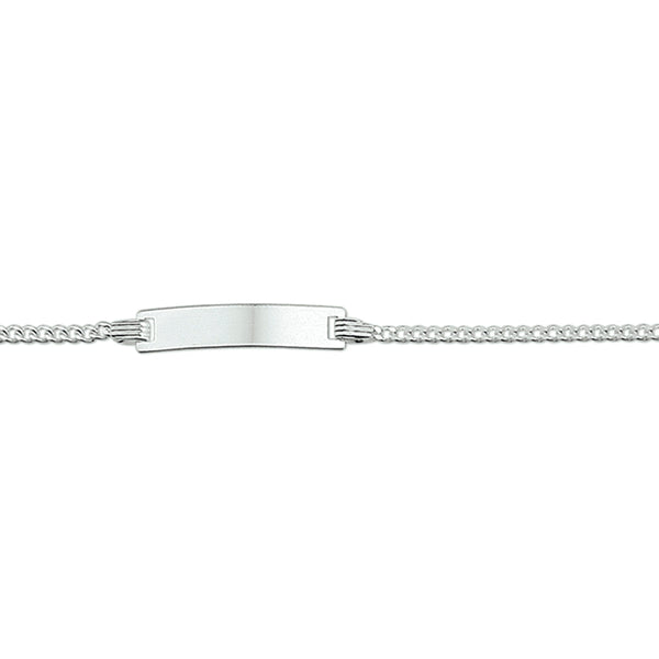 echt zilver glad stoer naam plaat armbandje 11 + 2 cm