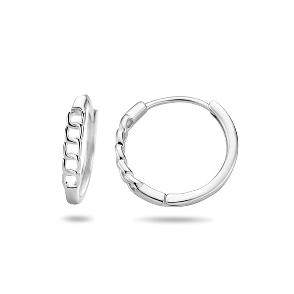 schakel oorringen van echt zilver