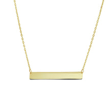 Afbeelding in Gallery-weergave laden, geel gouden rechthoekig plaat collier | 14 krt goud
