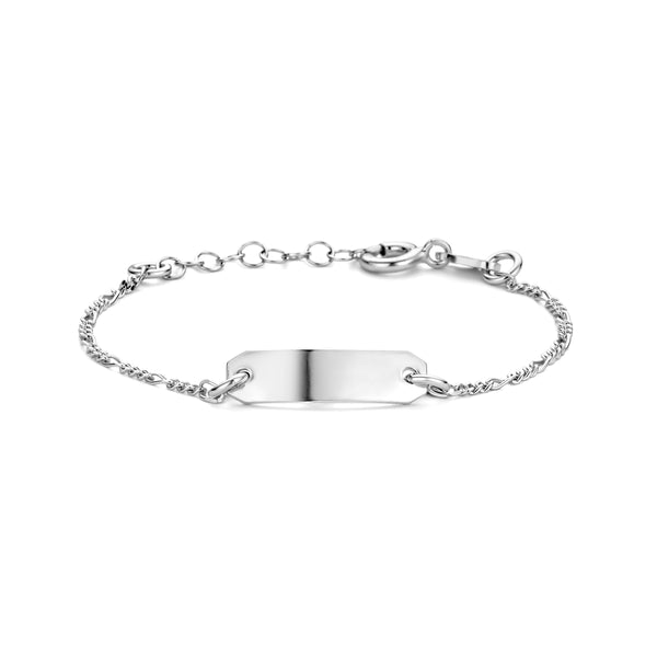 echt zilver naam plaat armbandje 11 + 2 cm