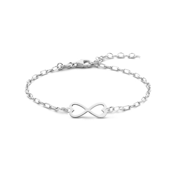 echt zilver schakel armbandje met infinity teken