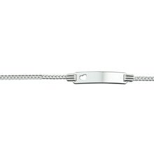 Afbeelding in Gallery-weergave laden, echt zilver naam plaat armbandje met hartje 13 + 2 cm
