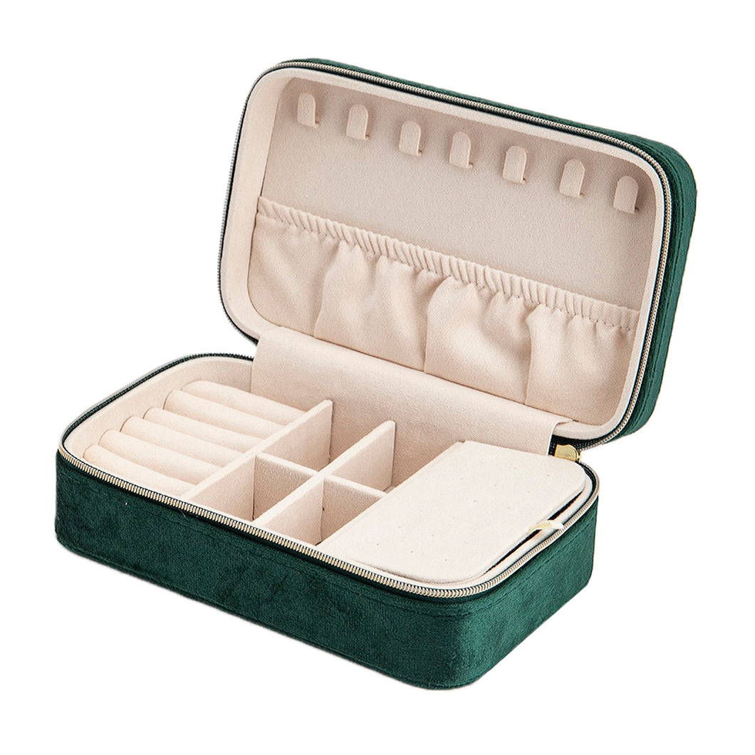 medium groen velvet sieradenbox