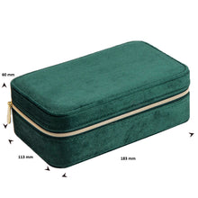 Afbeelding in Gallery-weergave laden, medium groen velvet sieradenbox
