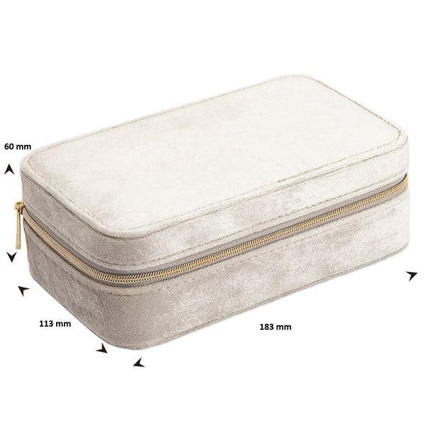 medium beige velvet sieradenbox